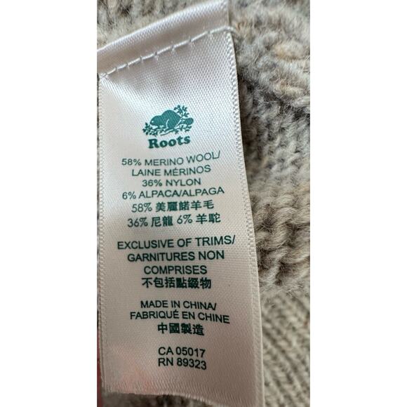 Roots Canada Women’s Sweater XS Beige Merino Wool Alpaca Blend V-Neck - Picture 4 of 6